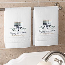 Personalized Linen Guest Towel Set - Spirit of Hanukkah - 37097