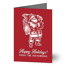 Retro Santa Personalized Christmas Card  - 37120