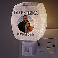 Couples Photo Message Personalized Frosted Night Light  - 37136