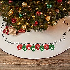 Holiday Lights Personalized Christmas Tree Skirt - 37145