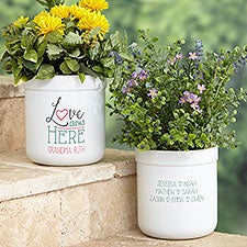 Love Grows Here Personalized Outdoor Flower Pot  - 37149