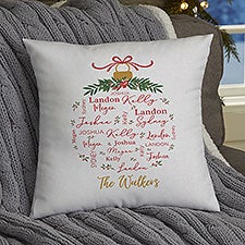 Merry Family Personalized Christmas Throw Pillow  - 37152