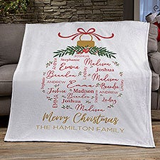 Merry Family Personalized Christmas Blanket  - 37153