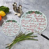 Personalized Round Glass Cutting Boards - Merry Family - 37156