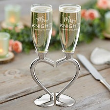 Infinite Love Personalized Wedding Flute Set  - 37190
