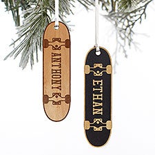 Skateboard Personalized Wood Ornament  - 37200