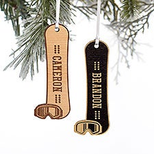 Snowboard Personalized Wood Ornament  - 37201