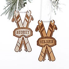 Skies Personalized Wood Ornament  - 37202