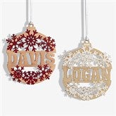 Snowflake Name Personalized Wood Ornament  - 37205