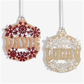 Snowflake Name Personalized Wood Ornament  - 37205