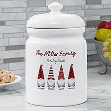 Personalized Christmas Cookie Jar - Christmas Gnome  - 37213