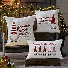 Christmas Gnome Personalized Outdoor Throw Pillow  - 37214