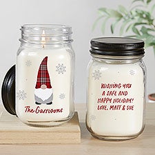 Personalized Farmhouse Candle Jar - Christmas Gnome - 37217