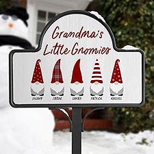 Christmas Gnome Personalized Magnetic Garden Sign - 37220