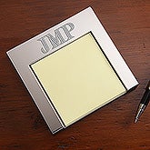Personalized Silver Post-It Holder With Monogram - 3723