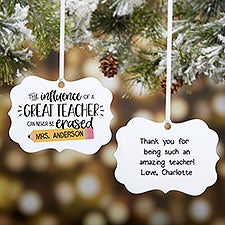 Personalized Metal Ornament - The Influence Of a Great Teacher - 37234