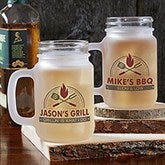 The Grill Personalized Frosted Mason Jar Glass - 37274