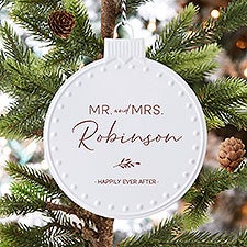 Natural Love Personalized White Enamel Ornament  - 37291