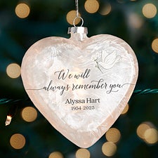 Personalized Lightable Frosted Glass Heart Ornament - Always Remember You - 37296