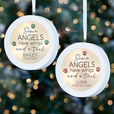 Personalized Pet Memorial LED Light Ornament - Some Angels Have Wings And A Tail - 37309