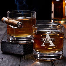 Lavish Last Name Personalized Cigar Glasses - Set of 2 - 37320