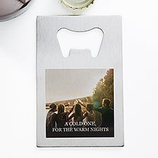 Personalized Credit Card Size Bottle Opener - Photo & Message - 37321