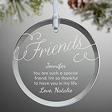 Personalized Glass Ornament - Friends Forever - 37326