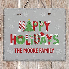 The Joys Of Christmas Personalized Slate Plaque  - 37337