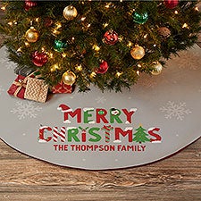 Personalized Christmas Tree Skirt - Joys of Christmas - 37346