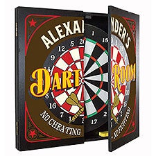 Personalized Dart Room Dartboard & Cabinet Set  - 37387D