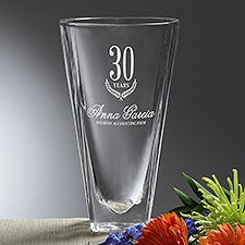 Retirement Years Personalized Crystal Vase  - 37439