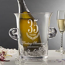 Retirement Years Engraved Glass Chiller & Ice Bucket  - 37441