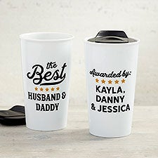 Best Dad Personalized Ceramic Travel Mug - Double-Wall - 12 oz - 37449