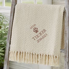 Pet Memorial Halo Embroidered Afghan  - 37463