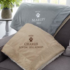 Pet Halo Memorial Embroidered Sherpa Blanket  - 37464