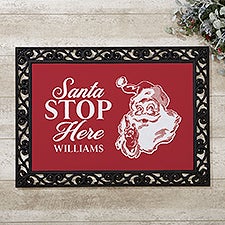 Retro Santa Personalized Christmas Doormats  - 37490