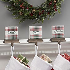 Fresh Plaid Personalized Christmas Stocking Holder - 37501