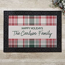 Personalized Christmas Doormats - Fresh Plaid - 37502