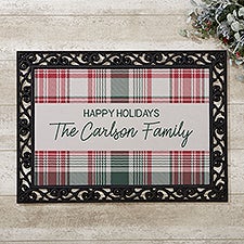 Personalized Christmas Doormats - Fresh Plaid - 37502