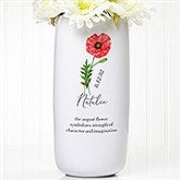 Birth Month Flower Personalized Ceramic Vase - 37559
