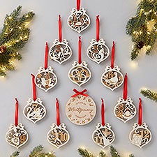12 Days of Christmas Personalized Wood Ornament Set  - 37566