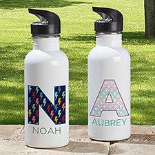 Personalized 20 oz. Water Bottle - Pop Pattern - 37589