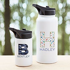 Personalized Double-Wall Vacuum Insulated Water Bottle - Pop Pattern - 37591