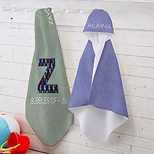 Pop Pattern Personalized Infant Beach & Pool Hooded Towel  - 37596