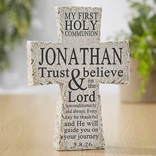 First Communion Personalized Resin Tabletop Cross  - 37598