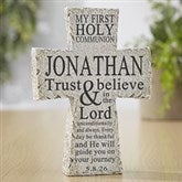First Communion Personalized Resin Tabletop Cross  - 37598