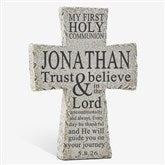 First Communion Personalized Resin Tabletop Cross  - 37598