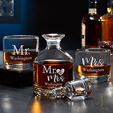 Personalized Duet Stacking Decanter Set - Elegant Couple - 37602