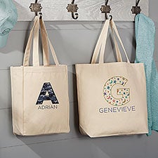 Pop Pattern Personalized Canvas Tote Bags - 37614