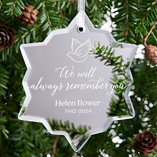 Personalized Snowflake Mirror Ornament - We Will Always Remember You - 37623